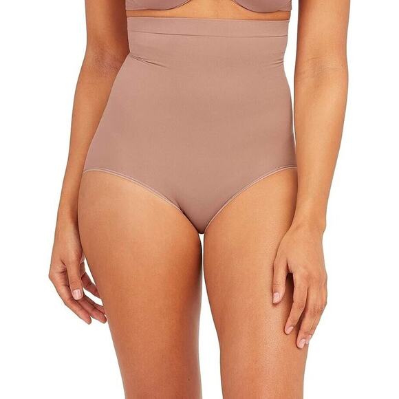 NEW SPANX Higher Power Panties High Waisted Brief Cafe Au Lait Size Large Brown - Picture 1 of 10